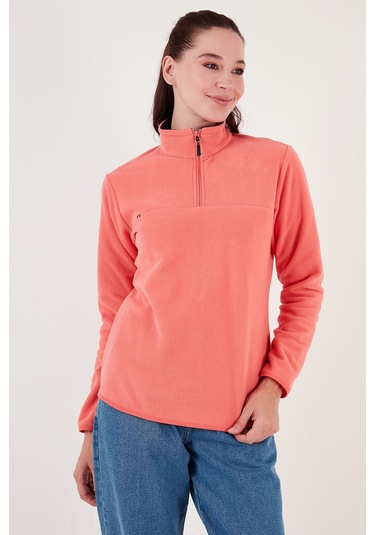 Lela Slim Fit Yumuşak Dokulu Anti-Pilling Tüylenme Yapmayan Yarım Fermuarlı Bayan Polar 5907000 Somon Lela Slim Fit Yumuşak Dokulu Anti-Pilling Tüylenme Yapmayan Yarım Fermuarlı Bayan Polar 5907000 Somon