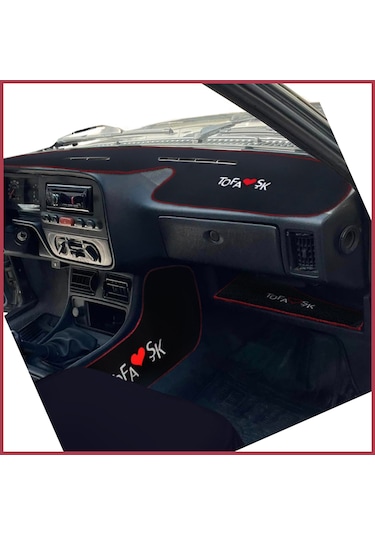 Tofaş Şahin Doğan Kartal Yüksek Torpido Halısı & Vites Konsol Yan Halı & Torpido Alt Sehpa Örtüsü Siyah