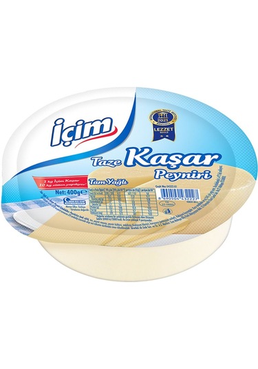 İçim Tam Yağlı Taze Kaşar Peyniri 400 Gr X 8 Paket Kahvaltılık Ve Yemeklik Peynir