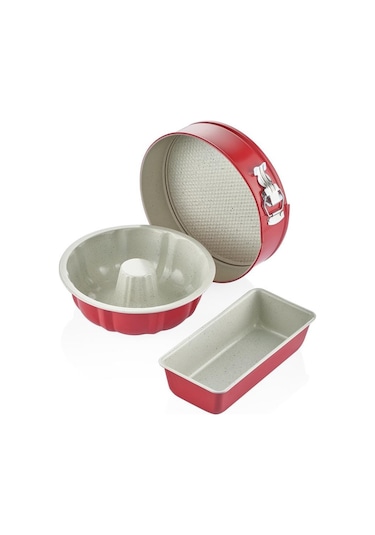 Falez Mix 3 Lü Kek Kalıbı Seti Kırmızı Kırmızı