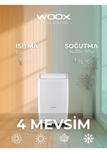 Woox FDPH41-3035ZPR5 14.000 BTU Taşınabilir Portatif Mobil Klima