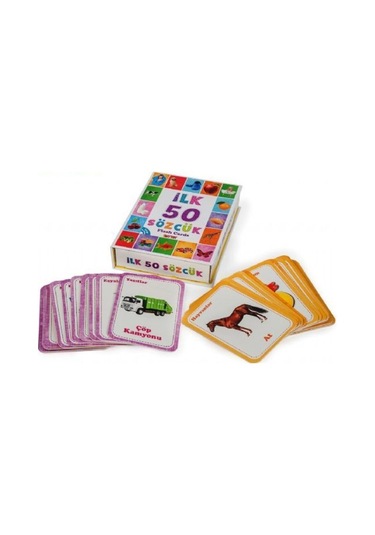 İlk 50 Sözcük Flash Cards Zeka Kartları Eğitici Kartlar