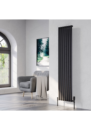 Bella Serisi Siyah Alüminyum Radyatör Yükseklik 1600 Mm Genişlik 758 Mm 13 Dilim