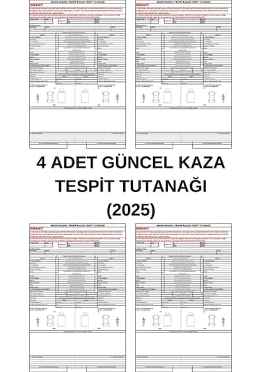 4 Adet Güncel Kaza Tespit Tutanağı 2025