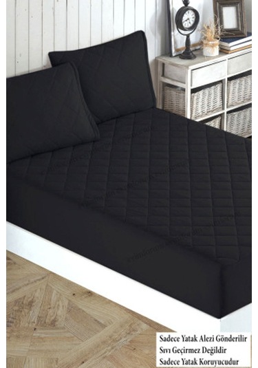 Formeya Adelya Siyah Kapitone Yatak Koruyucu  TekKişilik  Alez