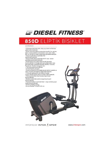 Diesel Fitness 850d Profesyonel Eliptik Bisiklet Çok Renkli
