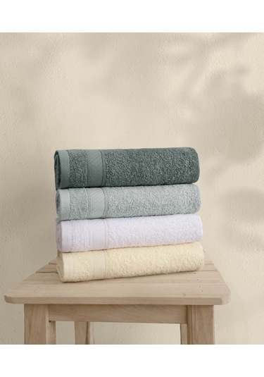 Koza Home Likya %100 Pamuk Bordür 4lü Yüz Çeyiz Havlu Seti 1002a Çok Renkli