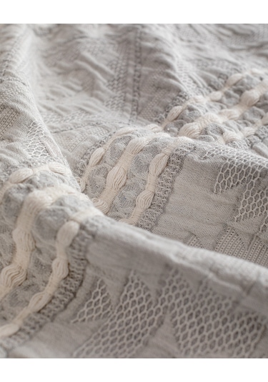 Madame Coco Ethnique King Kişilik Yatak Örtüsü 8682116984027 Gri