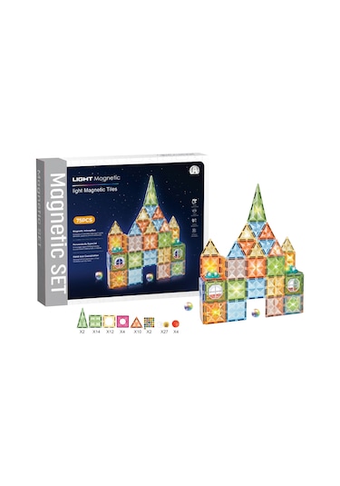 Magnetic Tiles Star Diamond Light Version 75 Parça / Ch1228