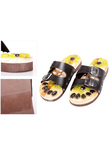 Dolıty Akupunktur Masaj Terlikleri Hediyeler Kaymaz 41'den-42'ye Siyah