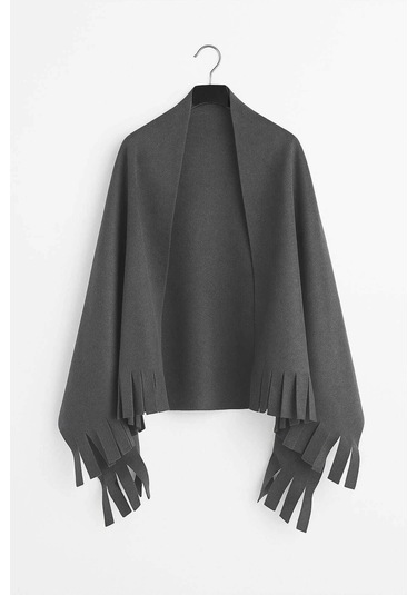 Softiva Polar Omuz Şalı 70x180 Cm Unisex Kışlık Şal Antrasit Gri Çok Renkli