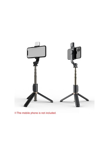 Kangvka Alüminyum Tripod Selfie Stick, Kablosuz Bluetooth, Işıklı 3000k-6500k , 5 Bölmeli Genişletilebilir, Dahili Kumanda, Taşınabilir Telefon Tutucu