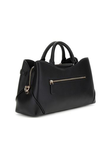 Kadın Metal Aksesuarlı Kanat Detaylı El Çantası - Siyah Siyah