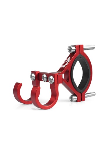 Monyee Alüminyum Çift Kanca Bisiklet Kolu Takımı - 50 Kg Yük Kapasitesi, Delme Yok, Kırmızı Büyük Boy