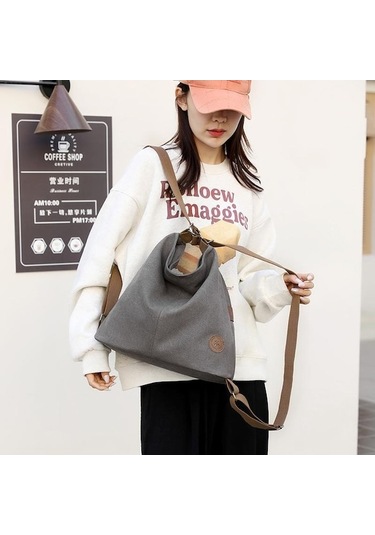 Dancemonkey Siyah Sırt Sırt Omuz Kapasiteli Kanvas Kadın Çantası Çantası Çantası Çantası Büyük Zp Siyah