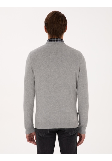 Pierre Cardin Erkek Açık Gri Melanj Kazak /triko 50314190-vr091 Açık Gri Melanj