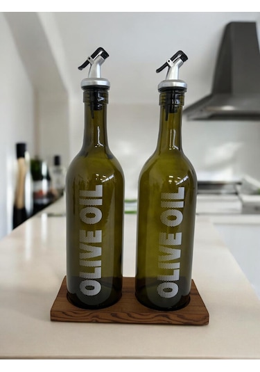 Selka Home 2' Li Ahşap Stant Olıve Oıl Yağlık 750 Ml 001