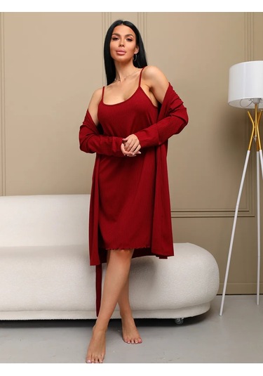 Sevılle Yılbaşı Temalı Mutfak Elbisesi Ve Pijama Takımı 295989109 Bordo