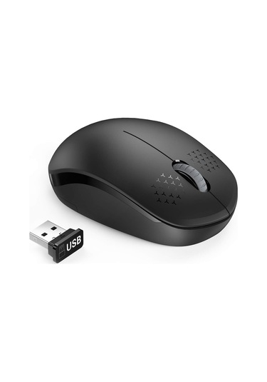 Pc Dizüstü Bilgisayar Vb. İçin Usb Alıcılı Sessiz 2,4 Ghz Kablosuz Fare Siyah Diğer