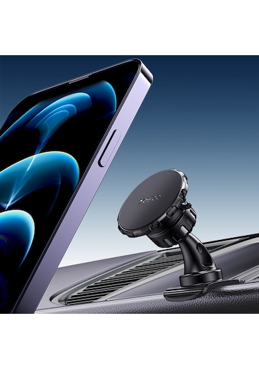 Yapışkanlı Araba Dashboard Telefon Tutucu Havalandırma Klipsi İle Manyetik Dönebilen Telefon Braketi