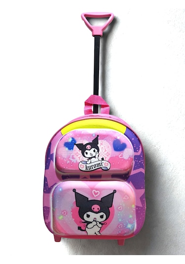 Newfull Çekçekli Kuromi Kız Anaokul Sırt Çantası-açık Pembe