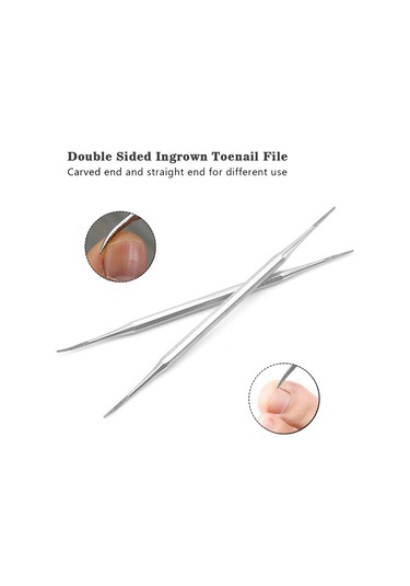 Qingmipy "çift Uçlu Tırnak Törpüsü - Batık Tırnak Temizleme Aleti, Paslanmaz Çelik Profesyonel Set"