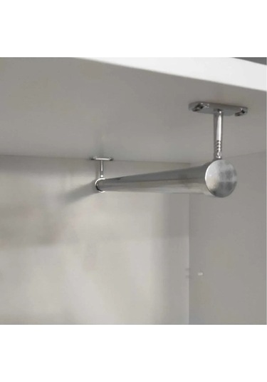 Dolap İçi 70 Cm Krom Askı Borusu Flanş + Vida Dahil Krom