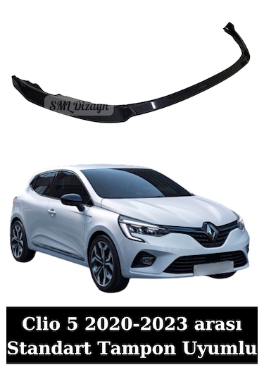 2020-2021-2022-2023 Clio 5 Ön Lip Ek Karlık 3 Parça Siyah Plastik