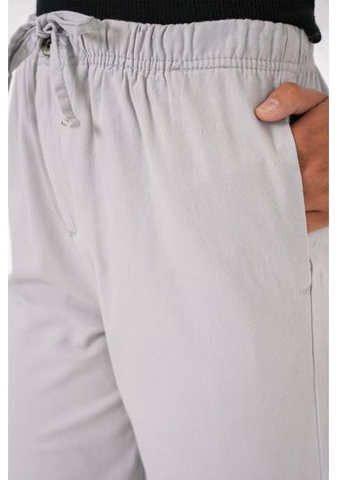 Bigdart 6690 Kadın Bol Paça Yüksek Bel Pantolon - Gri
