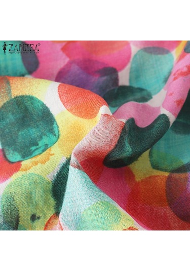 Zanzea Kadın Günlük O-boyun Baskılı Kolsuz Atlet Sarı