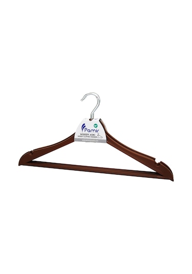 3 Parça Plastik Wody Metal Başlı Askı Go50602593590 Ahşap - Siyah