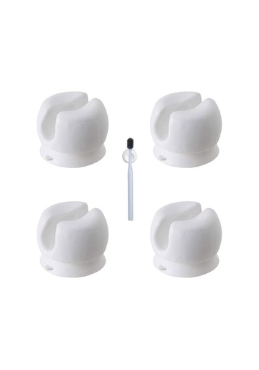 Vantuzlu 4 Parçalı Duvara Monte Diş Fırçası Tutucusu, Diş Fırçalarını Kuru Ve Tozsuz Tutmak İçin Çok İşlevli Duvara Monte Saklama Kancası Diğer