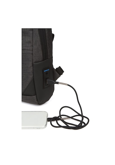 Newish Polo Erkek Usb Çıkışlı Çapraz Bel Ve Omuz Çantası New321 - Siyah - Mavi