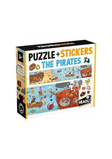 Headu Puzzle + Stickers The Pirates +3 Yaş