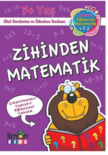 Çıkartmalı Zihinden Matematik-İlk Okul Eğlenceli Matematik- Limonkids