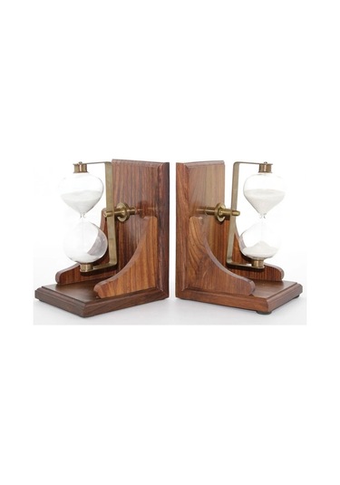 Pirinç Kitap Tutacağı Kum Saati Renkli