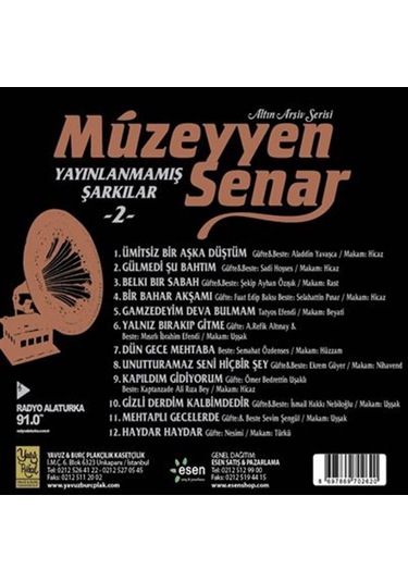 Müzeyyen Senar Yayınlanmamış Şarkılar 2 - Cd