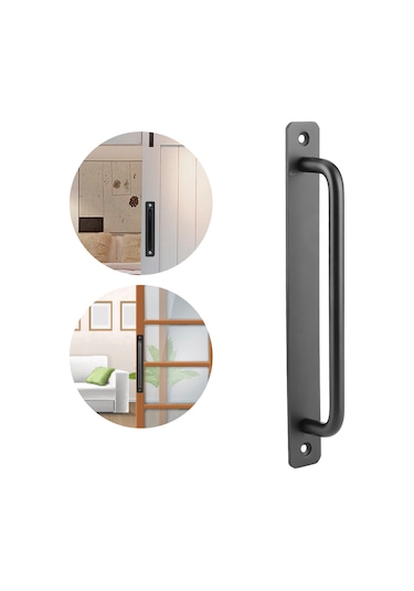Vkemall Alüminyum Kayar Kapı Kolu Siyah 192mm - Dolap, Gardrop, Balkon İçin Dayanıklı Ve Konforlu Tutuş Diğer