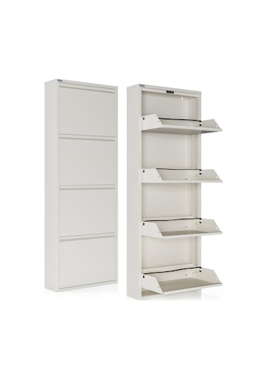 Ceha 4'lü Metal Ayakkabılık - Beyaz K.AYK-4 /AB9010