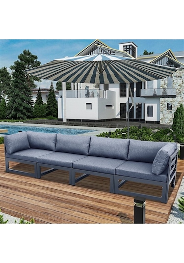 Royal Metal Bahçe Oturma Grubu Antrasit