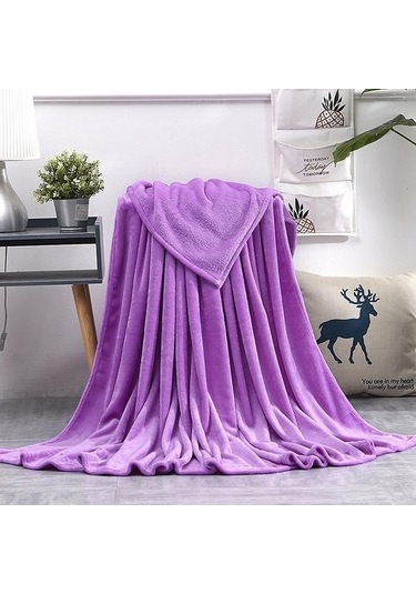 Mor Ev Düz Renk Flanel Ağırlıklı Battaniye Süper Sıcak Yumuşak Katı Atma Battaniyeler Kanepe Yatak Ç. K. Battaniye 55764981 Mor