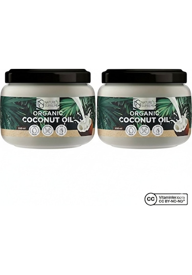 Nature's Supreme Organik Hindistan Cevizi Yağı 300 Ml 2 Adet 600 ML