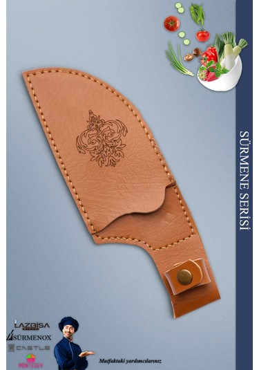 Sürmene Serisi Large Almazan Mutfak Kamp Şef Bıçak Et Ekmek Sebze Kamp Şef Bıçağı Kahve Mft-231 Kahverengi