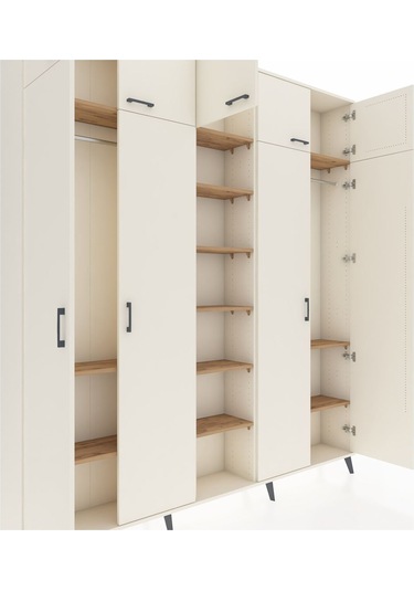 Arges Dolap 12 Raflı 9 Kapaklı 2 Askılı 220x30x243 Aytaşı-aytaşı/çam Aytası/atlas Çam