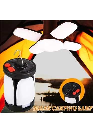 Güneş Led Kamp Feneri Şarj Edilebilir 4500mah 500lm Acil Durum Lambası Beyaz