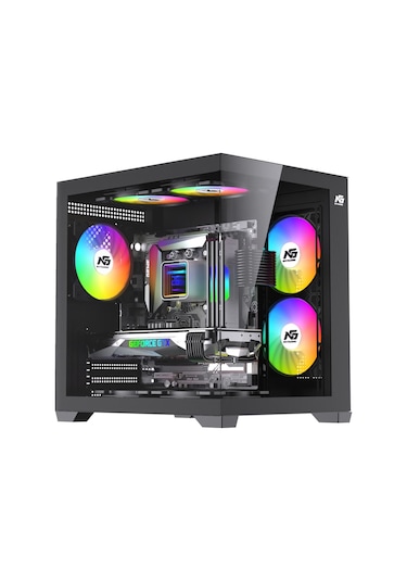 Orion Cube 5x Tuştan Değişen Rgb Fanlı M-atx Boş Bilgisayar Kasası Siyah