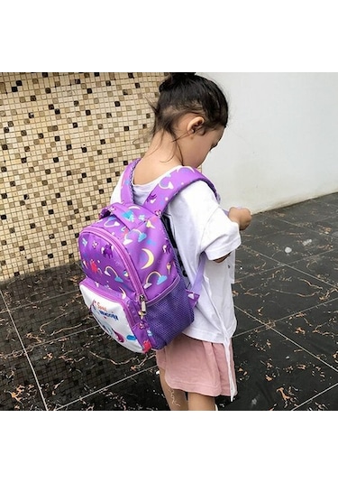 Okula Dönüş Çocuklar Anaokulu Sırt Çantası Çocuk Erkek Kız Karikatür Unicorn Sırt Çantası Okul Kitap Çanta Mor Pmqxbu Mor