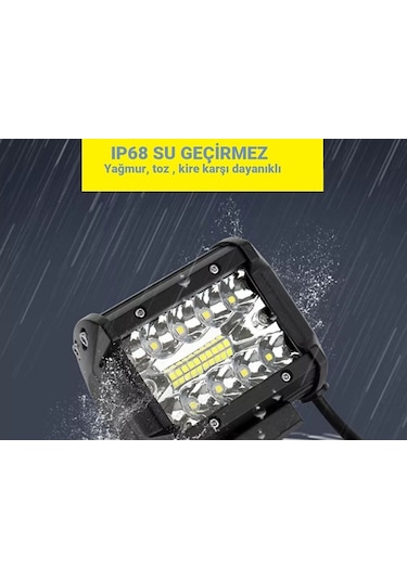 8 Adet 60w Kombo Aydınlatma 20 Led Çalışma Lambası Off Road
