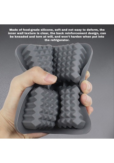 Xiyyadms Yemek Dereceli Silikon Buzluk, 4 Kare Büyük Buz Küpü, Yavaş Erime, Whiskey Ve Kokteyller İçin Ev Kullanıma Uygun, Yeşil Renk Çok Renkli