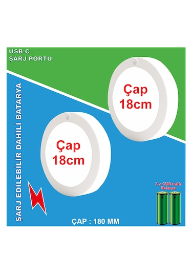 Greentech Şarjlı Hareket Sensörlü Led Aydınlatma / GT-CL05-2 Adet